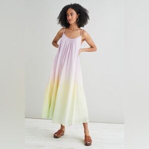 Anthropologie Olivia Rubin Aurora Dip-Dye Pastel Ombre Maxi Dress 2/4/6